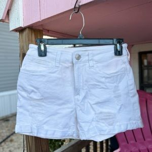 white denim shorts